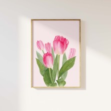 Ninastore Lale Baskısı | Dijital Sanat Indirme | Sevimli Çiçek Sanatı Baskısı | Renkli Çiçekler Duvar Sanatı |