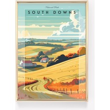 Ninastore South Downs Duvar Sanatı | South Downs Seyahat Baskısı | South Downs Dekorasyonu | Birleşik Krallık