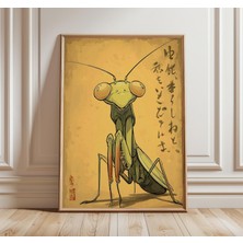 Ninastore Japon Peygamberdevesi Duvar Sanatı Böcek Illüstrasyonu Baskısı Modern Oryantal Poster Minimalist Doğ