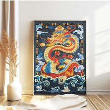 Ninastore Çin Ejderhası Duvar Sanatı Ejderha Posteri Çin Baskısı Feng Shui Dekorasyonu Asya Dekorasyonu Oryant