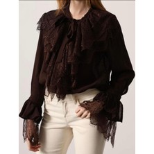 Kadın Dantelli Fransız Gömlek