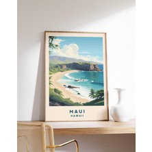 Ninastore Maui Seyahat Posteri | Hawaii Seyahat Dekorasyonu | Hawaii Sanat Eseri | Hawaii Posteri | Maui Baskı