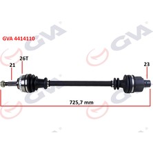 GVA Mtxdpn Komple Aks Sağ Clio Ii 1.4i 16V 98-05 Abs Li 26DİŞ 726MM