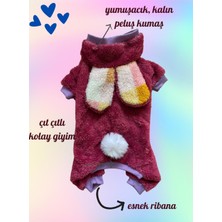 Feyza Design Yumuşak Peluş Tavşan Kulaklı Sevimli Tulum Çocuk ve Evcil Hayvanlar Için