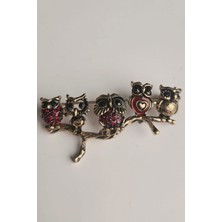 Mith Sb Takı Üç Boyutlu Dalda Baykuş Broş-Yaka Iğnesi-Çanta Aksesuar