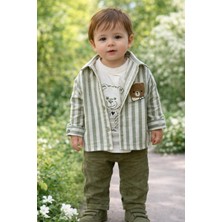 AYLAABEBE Çizgili Gömlekli Takım