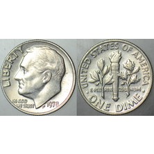Banknoting Amerika 1 Dime 1978 One Dıme. Roosevelt Portreli.