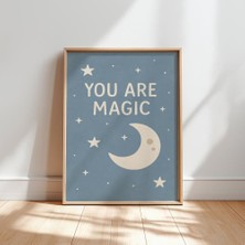 Ninastore Ay ve Yıldızlar Temalı Çocuk Odası Posteri: 'sen Büyülüsün' Minimalist Baskı (Dijital Indirme)