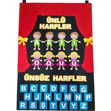 Ngüzel Keçe Tasarım Keçe Ünlü ve Ünsüz Büyük Harfler Tiyatro Panosu, Sesli ve Sessizharfler