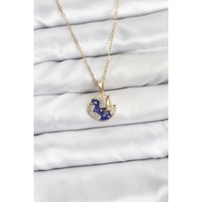 Butik 316L Çelik Zincir Gold Renk Gece Model Zirkon Taşlı Kadın Kolye