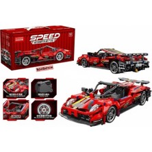 Trust Store Speed Racing Pro Kırmızı Yarış Arabası Yapım Seti 513 Parça Spor Araba Blok Oyuncağı