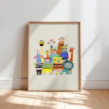 Ninastore Komik Orman Hayvanları Baskısı: Renkli Çocuk Odası Dekorasyonu (Dijital Indirme)