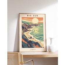 Ninastore Big Sur Seyahat Baskısı | Kaliforniya Seyahat Posteri | Kaliforniya Hediyesi | Kaliforniya Posteri |