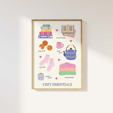 Ninastore Rahatlık Temelleri Baskısı | Dijital Sanat Indirme | Sevimli Hygge Duvar Sanatı | Evde Kal Sanat Pos