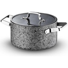 Brioni Stone-Age 30 cm Çizilmez Yanmaz Yapışmaz Indüksiyonlu Derin Tencere