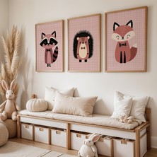 Ninastore Çocuk Odası Duvar Sanatı Seti Kız Çocuk Odası Dekorasyonu: Pembe Baskılar (Dijital Indirme)