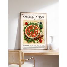 Ninastore Margarita Pizza Yemek Posteri Italyan Yemek Baskısı Pizza Posteri Mutfak Baskısı Mutfak Dekorasyonu