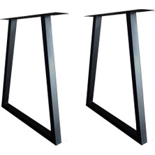 Telfence Eğimli Metal Demir Masa Ayağı 2’li – Siyah Elektrostatik Boyalı Çelik Masa Ayağı Takımı