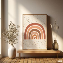 Ninastore Çocuk Odası Duvar Sanatı Gökkuşağı Baskılı Boho Nötr Gökkuşağı Çocuk Odası Dekorasyonu Çocuk Odası D