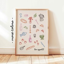 Ninastore Afiyet Olsun Akşam Yemeği Partisi Baskılı Minimalist Retro Mutfak Duvar Sanatı Yemek Odası Duvar Dek