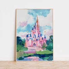 Ninastore Pembe Kale Baskısı: Hayalperest Pastel Fantazi Sanatı (Dijital Indirme)