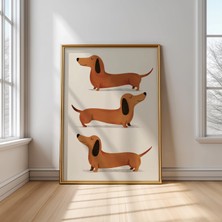 Ninastore Dachshund Çocuk Odası Baskı Seti: Sosis Köpek Duvar Sanatı (Dijital Indirme)
