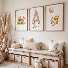 Ninastore Kişiselleştirilmiş Winnie The Pooh Çocuk Odası Sanat Seti: Özel Isimli Alfabe Baskısı (Dijital Indir
