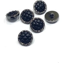 Hırka Yelek Düğmesi / Metalize / Siyah / 1,7 cm / 6’lı Set Mtz1