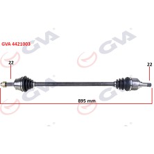 GVA Mtxdpn Komple Aks Sağ Palio 1.2-1.4-1.6 16V Aks Lale Li 895MM
