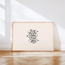 Ninastore Seninle Kendimi Evimde Gibi Hissettiriyorum - Yatay Çift Posteri - Minimalist, Nötr Duvar Dekoru