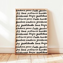 Ninastore Etsy Türkiye'de "iman, Umut, Sevgi" Temalı, Ruhun Meyveleri Baskılı Poster - Ilham Verici Incil Tema