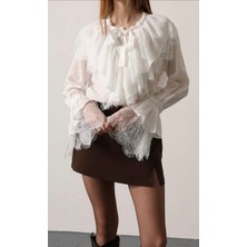 Kadın Dantelli Fransız Gömlek