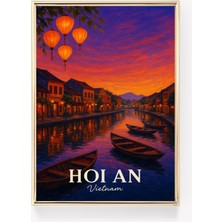 Ninastore Hoi An Vintage Seyahat Posteri Vietnam Duvar Sanatı Retro Baskı Seyahat Hediyesi Güneydoğu Asya Deko