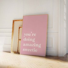 Ninastore "harika Iş Çıkarıyorsun Tatlım" Baskısı | Dijital Sanat Indirme | Minimalist Pembe Tipografi Yazdırı