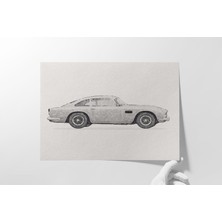 Ninastore Aston Martin Db5 Suluboya Baskı - Erkek Çocuk Odası Araba Posteri (Dijital Indirme)