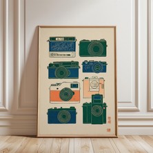 Ninastore Vintage Kamera Koleksiyonu Posteri Minimalist Retro Çizgi Sanatı Baskısı