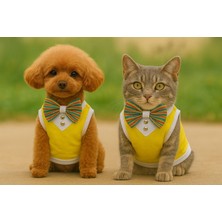 Feyza Design Sevimli Köpek ve Kedi Sarı Smokin Atlet, Şık ve Rahat Tasarım