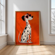 Ninastore Dalmaçyalı Köpek Baskısı: Kalpli Gözlükler Modern Çocuk Odası Dekorasyonu (Dijital Indirme)