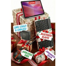 Lenovo Tab M10 128 GB Gri Tablet + Klavye & Mouse Seti - Kılıf ve Dokunmatik Kalem Hediyeli