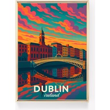 Ninastore Dublin Seyahat Posteri Irlanda Duvar Sanatı Dublin Baskısı Vintage Duvar Dekoru Irlanda Hediyesi