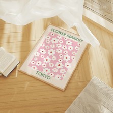 Ninastore Tokyo Çiçek Pazarı Baskısı | Dijital Sanat Indirme | Pembe Kiraz Çiçeği Japonya Baskısı | Sakura Bas