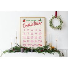 Ninastore Noel Geri Sayım Baskısı | Dijital Sanat Indirme | Noel Takvimi Dekorasyonu | Sevimli Tatil Duvar San
