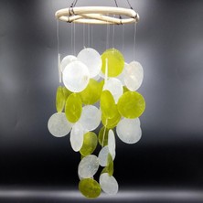 Dünyadan Hediyeler Sedef Rüzgar Çanı Marin Yeşil Beyaz 35 cm