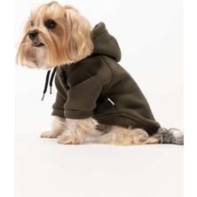 Feyza Design Yumuşak ve Şık Köpek Hoodie, Haki Renk, Rahat ve Kullanışlı Tasarım