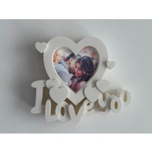 TriVox3D I Love You Fotoğraf Çerçevesi Sevgililer Günü Hediyesi (Renk Seçimi Vardır)