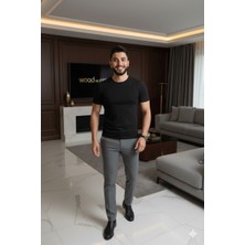 Lüx Wood Lüx Erşah | Likralı Yarım Kol Kapalı Yaka Penye 95% Pamuk 5% Lıkra -