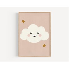 Ninastore Gülümseyen Bulut Bebek Odası Baskısı: Pastel Gökyüzü Bebek Odası Dekorasyonu (Dijital Indirme)