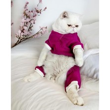 Feyza Design Yumuşak ve Rahat Polar Tulum Pijama, Kedilere Özel Konforlu Giyim