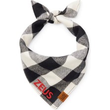 Feyza Design Kişiselleştirilebilir Yünlü Ekoseli Köpek Bandanası, Şık ve Rahat Kullanım