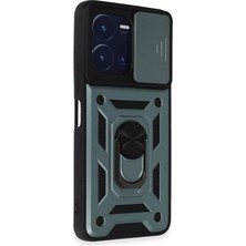 Mtxdpn Newface Vivo Y35 Kılıf Pars Lens Yüzüklü Silikon - Yeşil